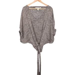 Diane Von Furstenberg Women's 14 Edna Dolman Sleeves Silk Blouse Top Summer